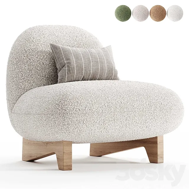 Armchair Elvit Cozy Ivory from divan.ru 3D Model Armchair Elvit Cozy Ivory from divan.ru 3D Model