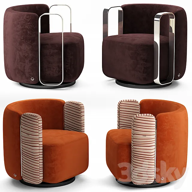 Armchair fendi casa 3D Model