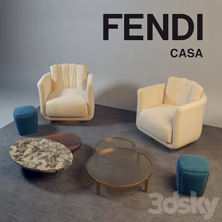 Armchair Fendi Casa Artu 3D Model