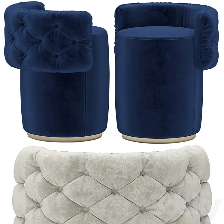 armchair FENDI casa POLTRONA EFEA MEDIUM CAPITONNE 3D Model Free Download