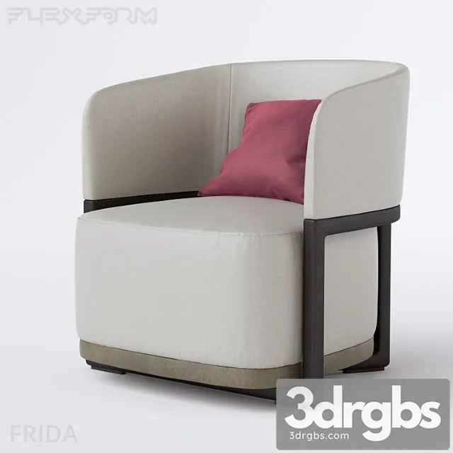 Armchair flexform frida 3D Model Download