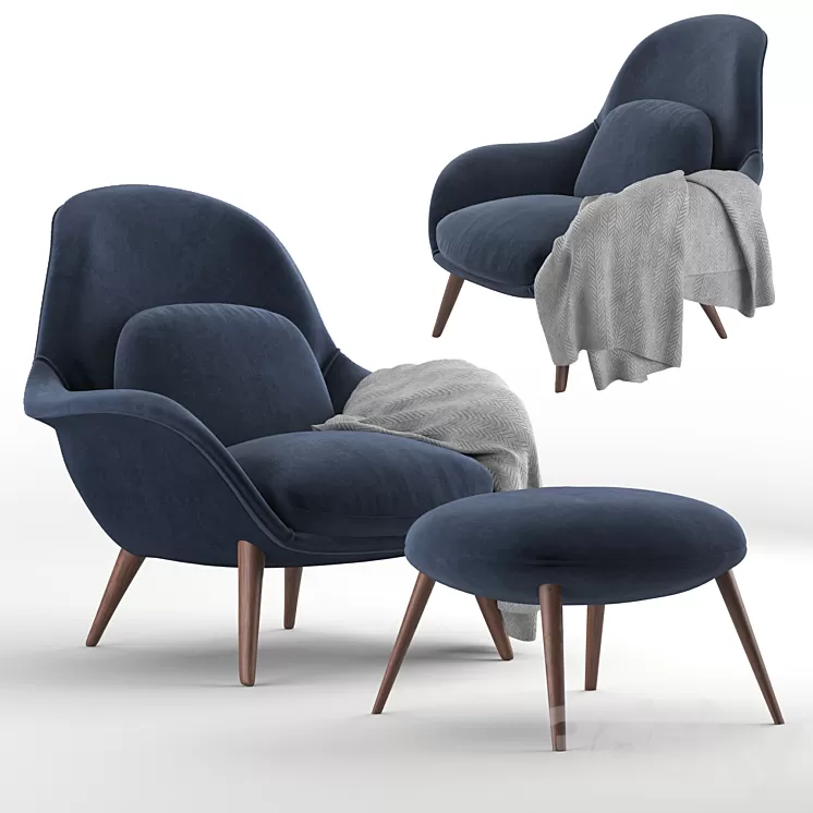 ArmChair Fredericia Swoon Lounge 3D Model