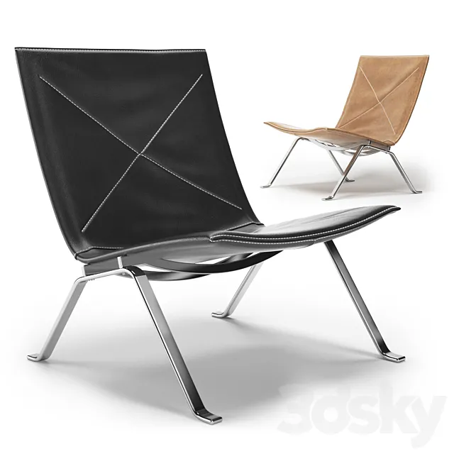 Armchair Fritz Hansen PK22 chair 3D Model