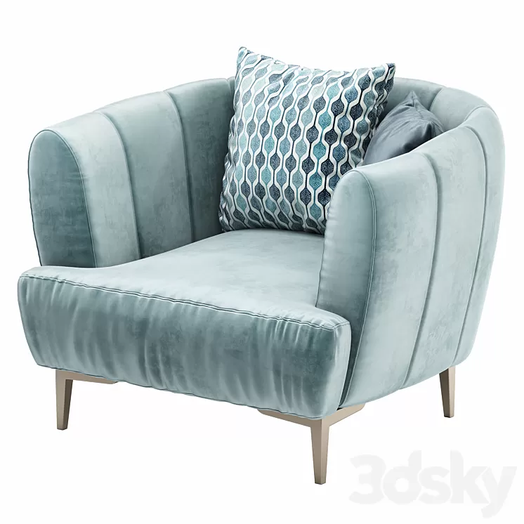 Armchair FULTON Theodore Alexander 3D Model Armchair FULTON Theodore Alexander 3D Model