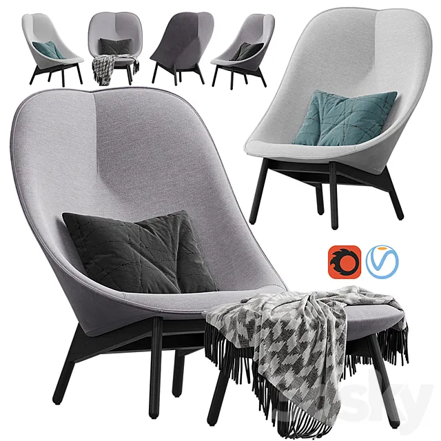 Armchair HAY Uchiwa Lounge 3DModel