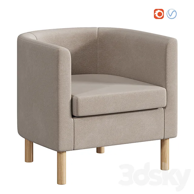 Armchair Hoff Agata beige 3D Model Armchair Hoff Agata beige 3D Model