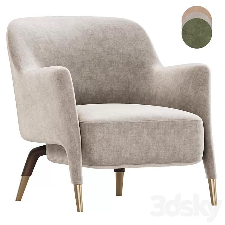 Armchair in Linen Molteni 3D Model Free Download