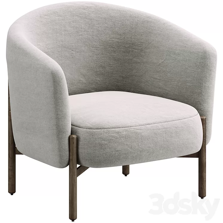 Armchair Isak by lulu and georgia 3D Model Armchair Isak by lulu and georgia 3D Model