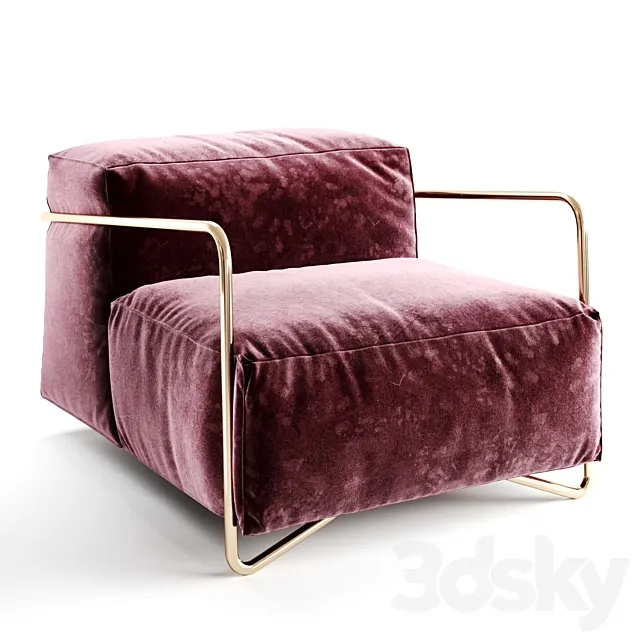 Armchair JE T’ATTENDS Giopagani 3D Model Armchair JE T’ATTENDS Giopagani 3D Model