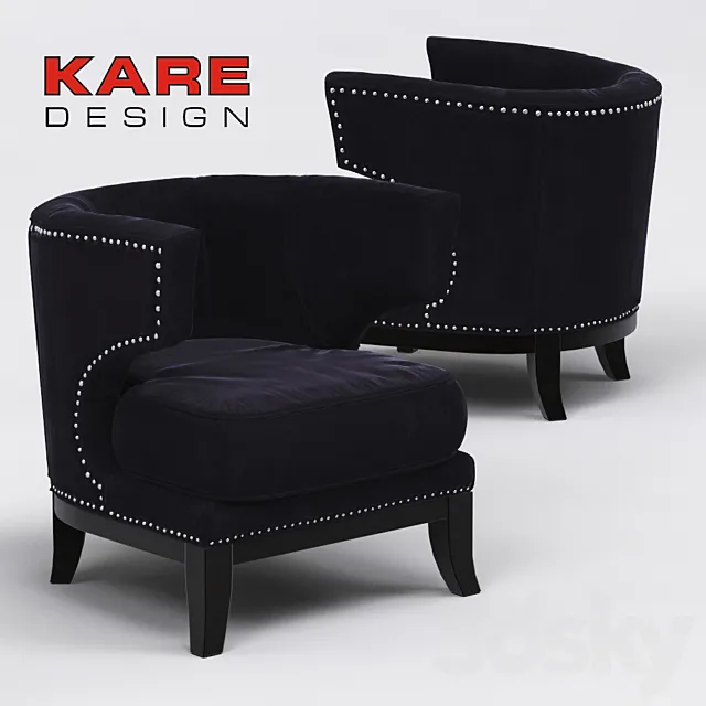 Armchair KARE Arm Chair Art Deco 3DModel