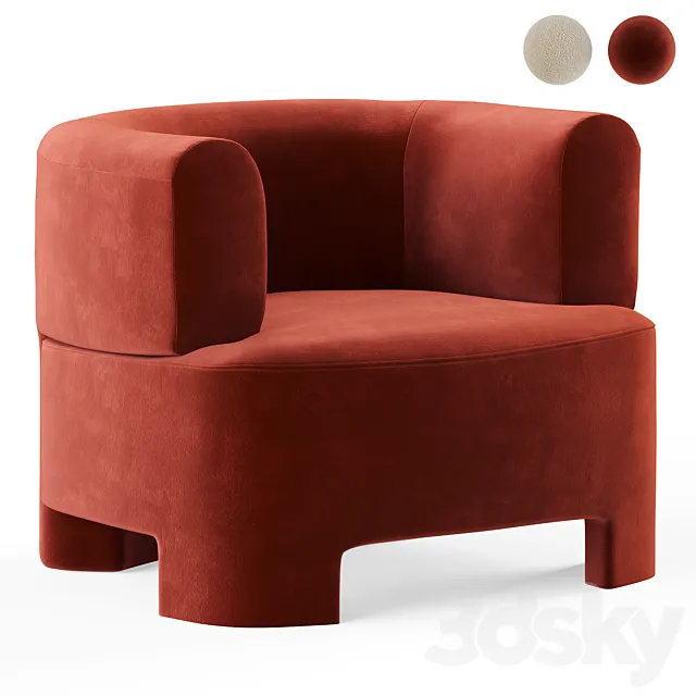 Armchair La Redoute Darrel 3D Model Armchair La Redoute Darrel 3D Model