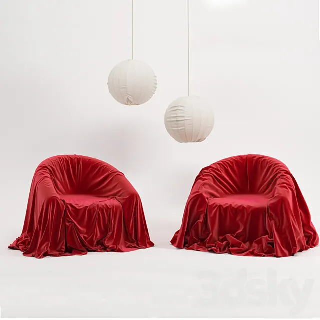 Armchair & Lamp 3DModel Armchair & Lamp 3DModel
