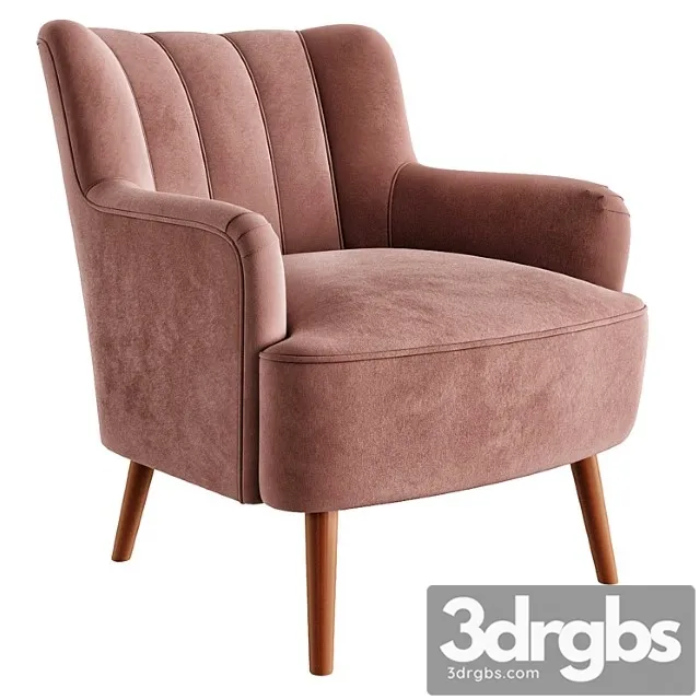 Armchair larni velvet coral