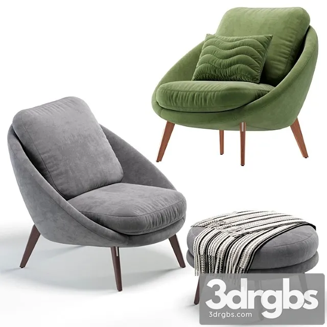 Armchair Lido By Minotti 6 Colors Version Kreslo Lido 3D Model Download