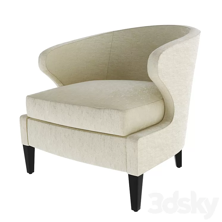 Armchair Lorae Lounge Bright Chair 3D Model Armchair Lorae Lounge Bright Chair 3D Model