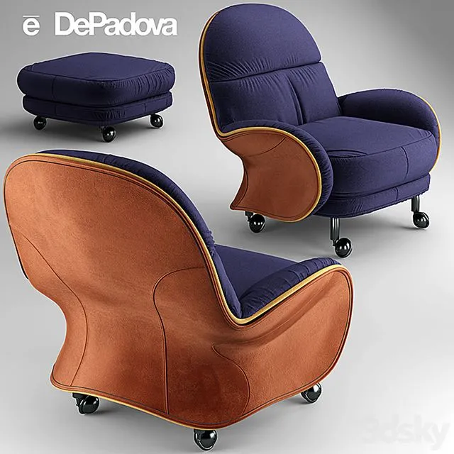 Armchair LOUISIANA De Padova Contract LOUISIANA 3D Model