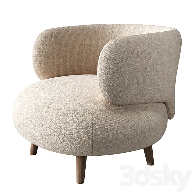 Armchair LUISA by KAVE HOME 3D Model Armchair LUISA by KAVE HOME 3D Model