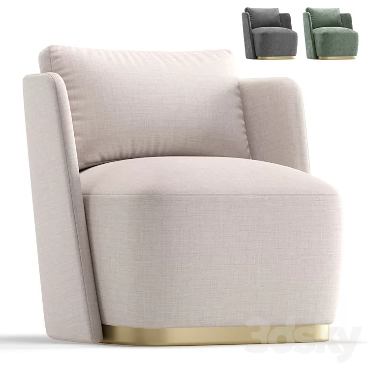 Armchair MACQUEEN by Cazarina Interiors 3 Colors Version 3D Model Free Download
