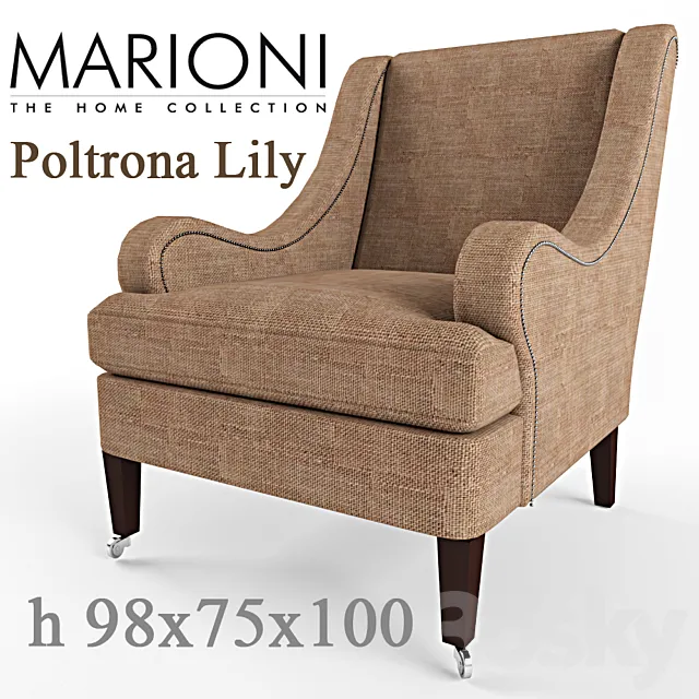 Armchair Marioni Poltrona Lily 3D Model Armchair Marioni Poltrona Lily 3D Model