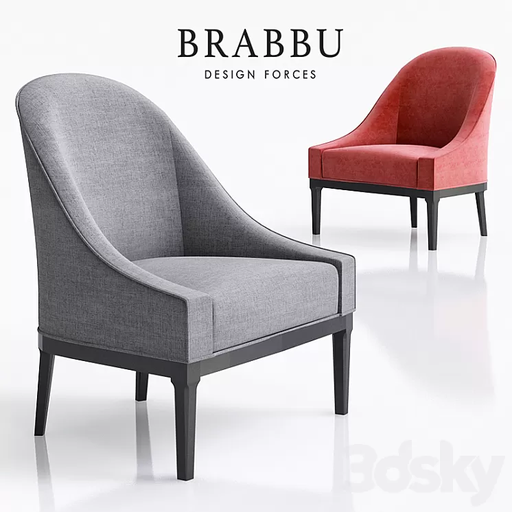 Armchair Mid Century by Brabbu 3D Model Armchair Mid Century by Brabbu 3D Model