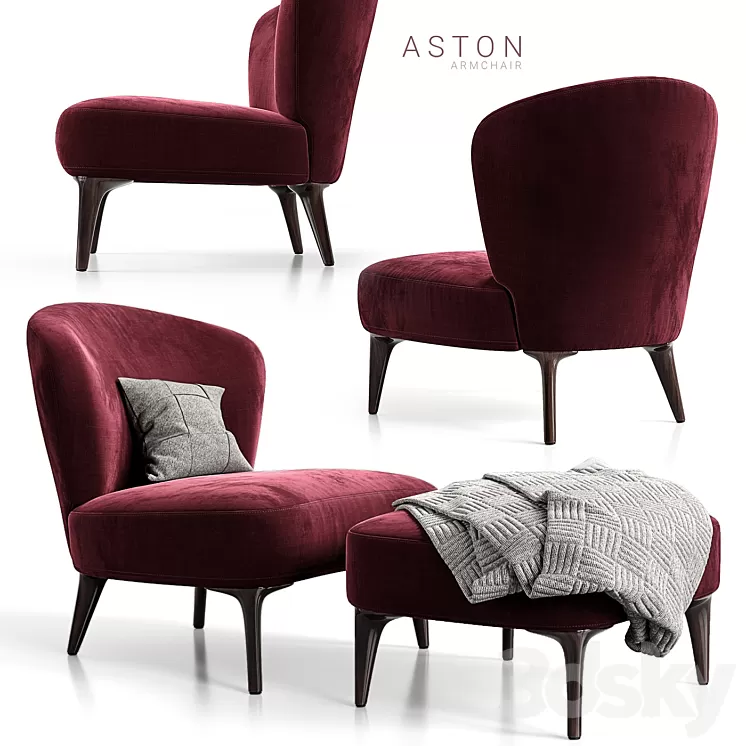 Armchair minotti aston 3D Model