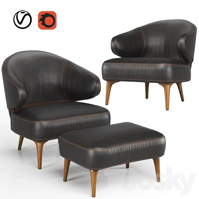 Armchair minotti aston 3DModel