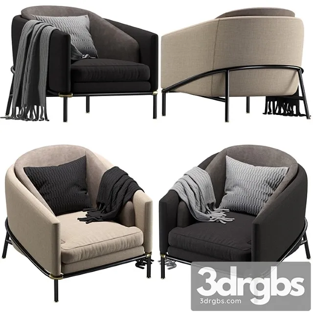 Armchair Minotti Fil noir 3D Model Download