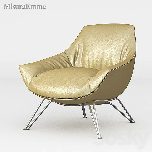 Armchair MisuraEmme Florentia 3D Model Armchair MisuraEmme Florentia 3D Model