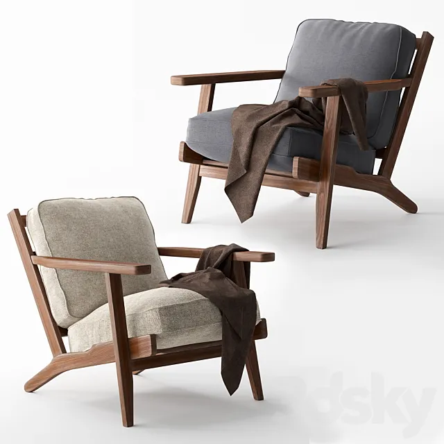 Armchair Modern Classic Leisure Armchair 3D Model