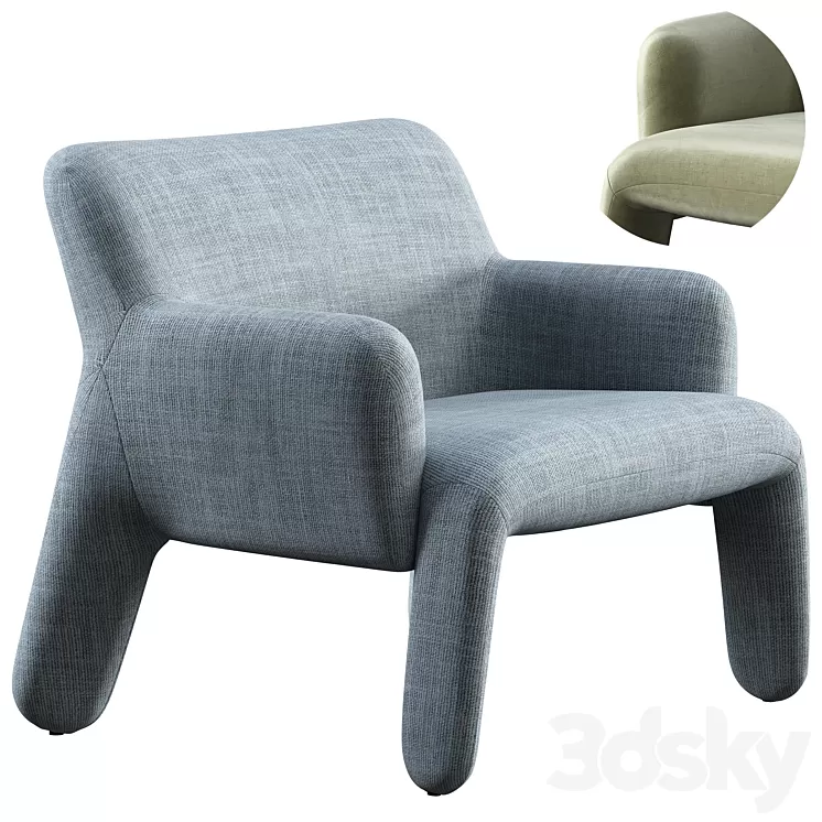 Armchair molteni & c glove up 3D Model Free Download