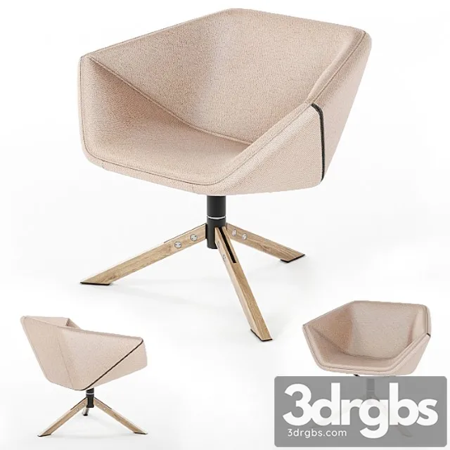 Armchair montis ella on a wooden leg 3D Model Download