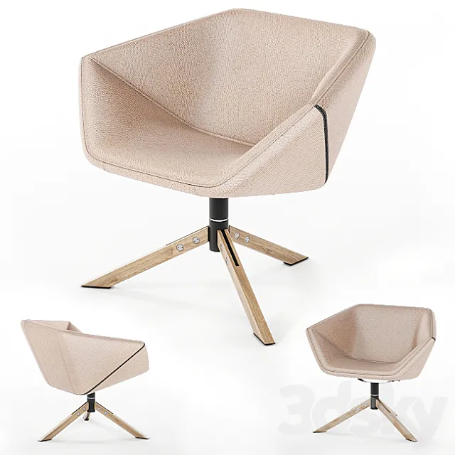 Armchair Montis ELLA on a wooden leg 3D Model Armchair Montis ELLA on a wooden leg 3D Model