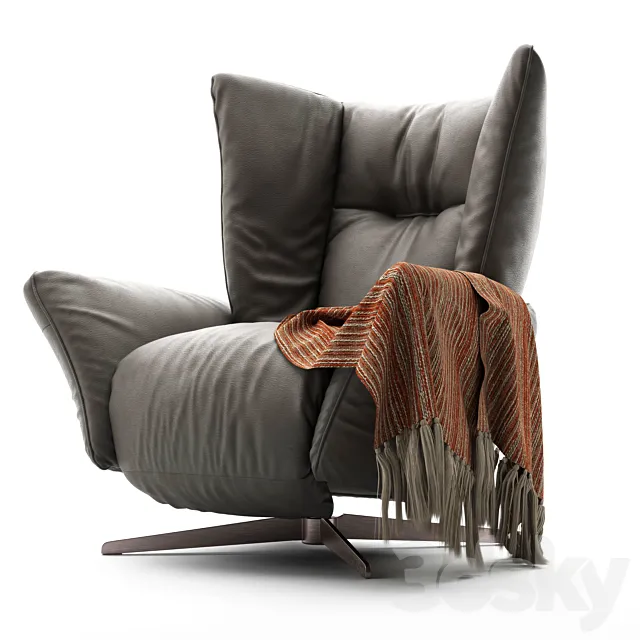 Armchair Natuzzi Tulip 3031 3D Model