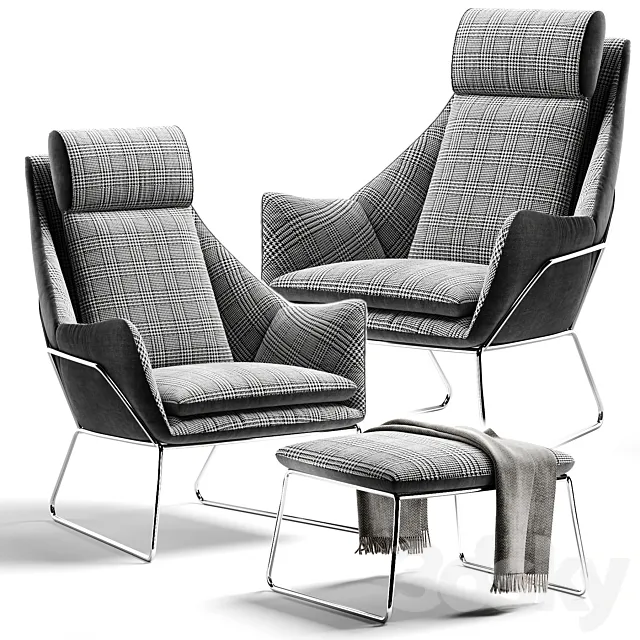 Armchair New York Bergère Saba Italia 3D Model