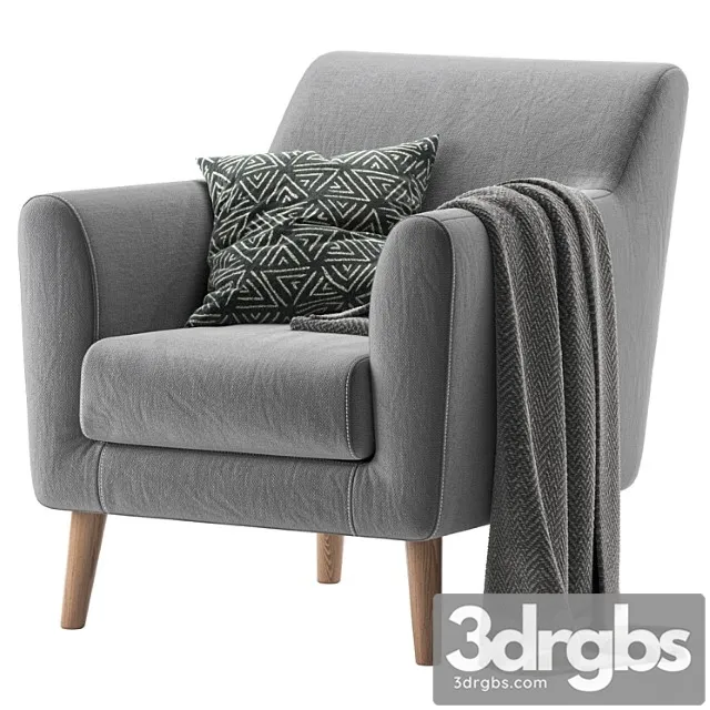 Armchair odens sherst grey