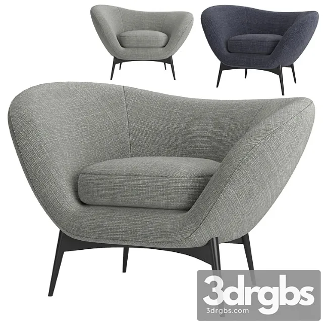 Armchair oltremare by saba italia 3D Model Download