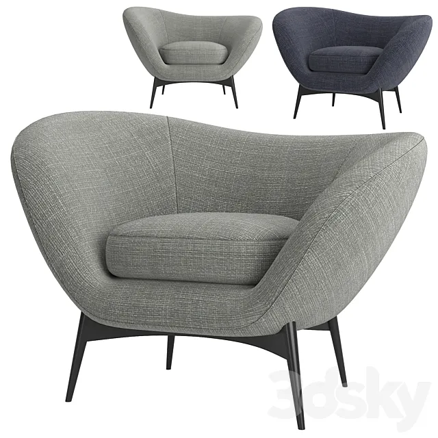 Armchair Oltremare by Saba Italia 3D Model