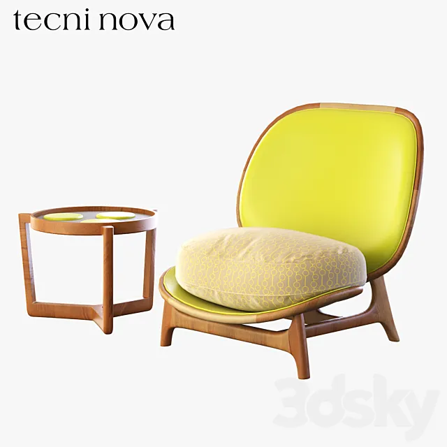 Armchair Outdoor yellow tecni nova 3D Model