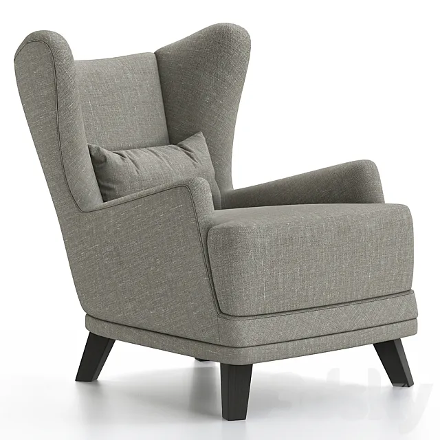 Armchair Oxford Velvet Navy Blue 3D Model Armchair Oxford Velvet Navy Blue 3D Model