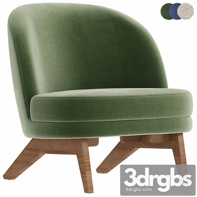 Armchair Pail Cozy White 2 3D Model Download