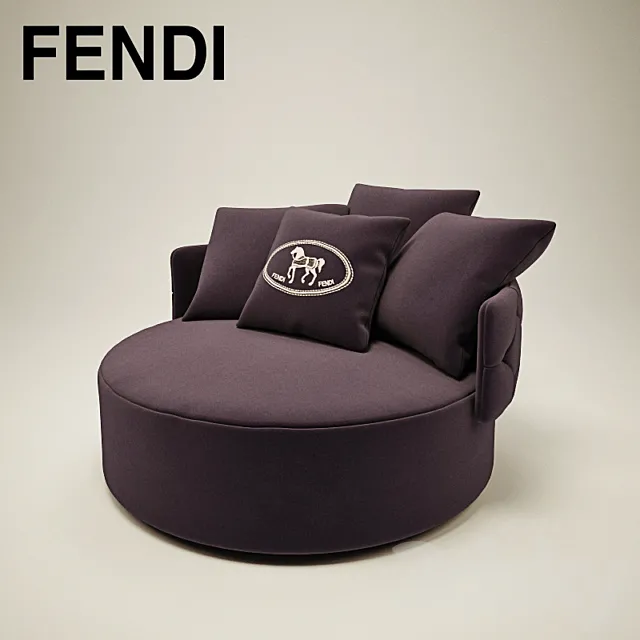 Armchair – poof Fendi 3D Model Armchair – poof Fendi 3D Model