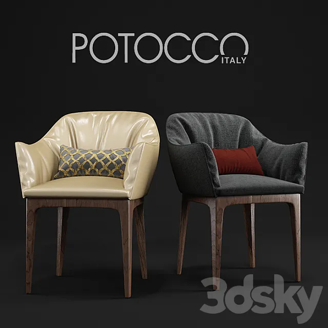 Armchair Potocco Blossom Aura 3DModel