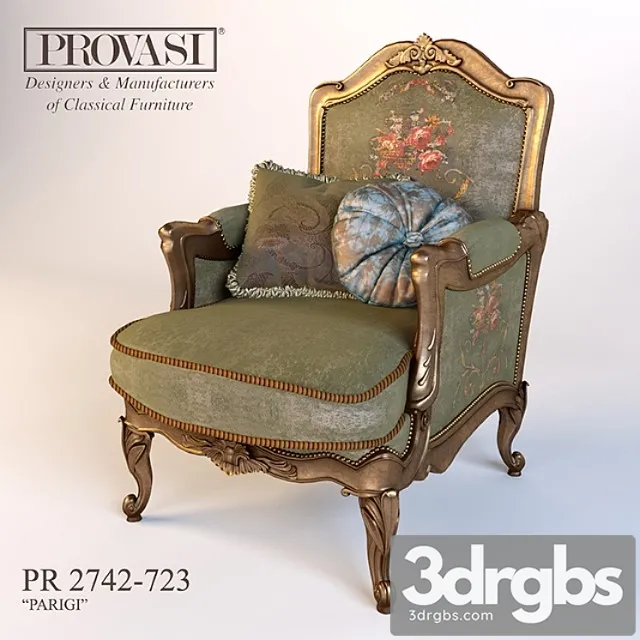 Armchair Provasi Parigi Pr 2742 723 3D Model Download