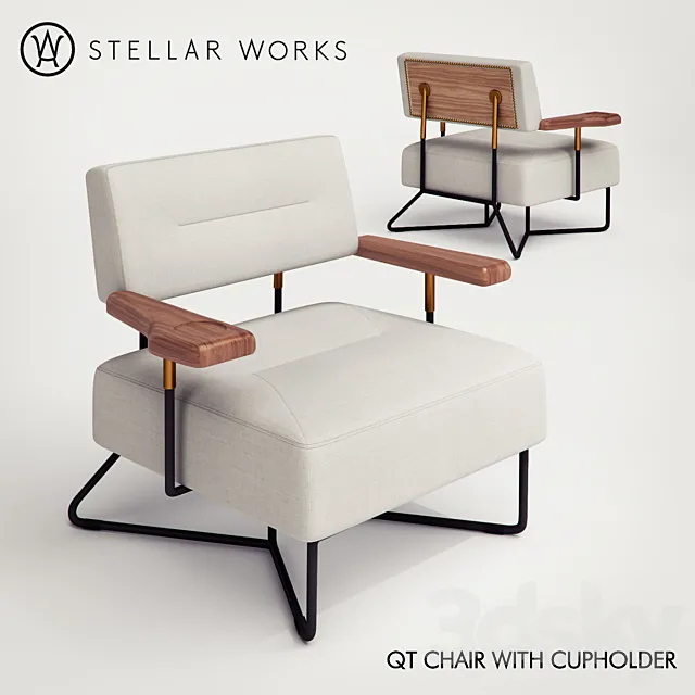 Armchair QT CHAIR WITH CUPHOLDER 3D Model