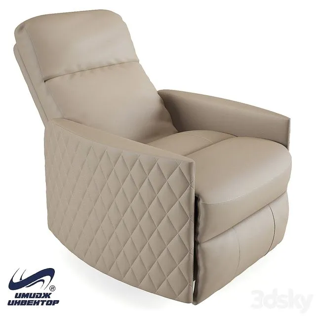 Armchair-recliner Brighton with stitching 3D Model