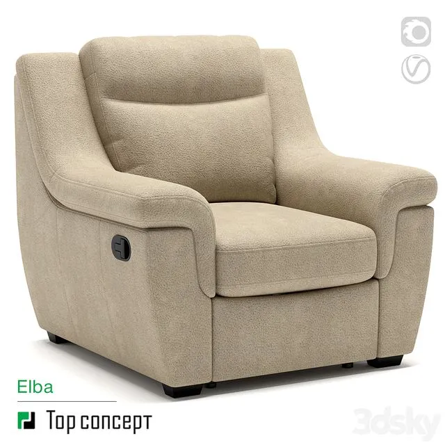 Armchair recliner Elba 3D Model Armchair recliner Elba 3D Model