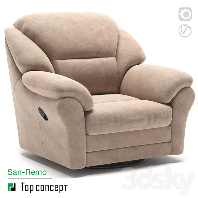 Armchair recliner San-Remo 3D Model Armchair recliner San-Remo 3D Model