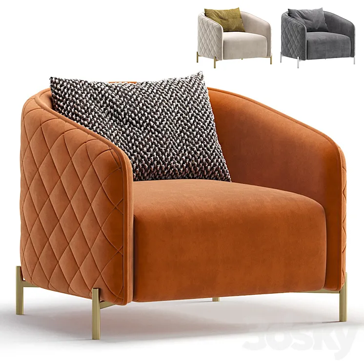 Armchair RIVAS by Cazarina Interiors 3 Colors Version\/Armchair RIVAS 3D Model Free Download