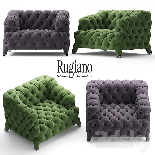 Armchair rugiano cloud 3D Model