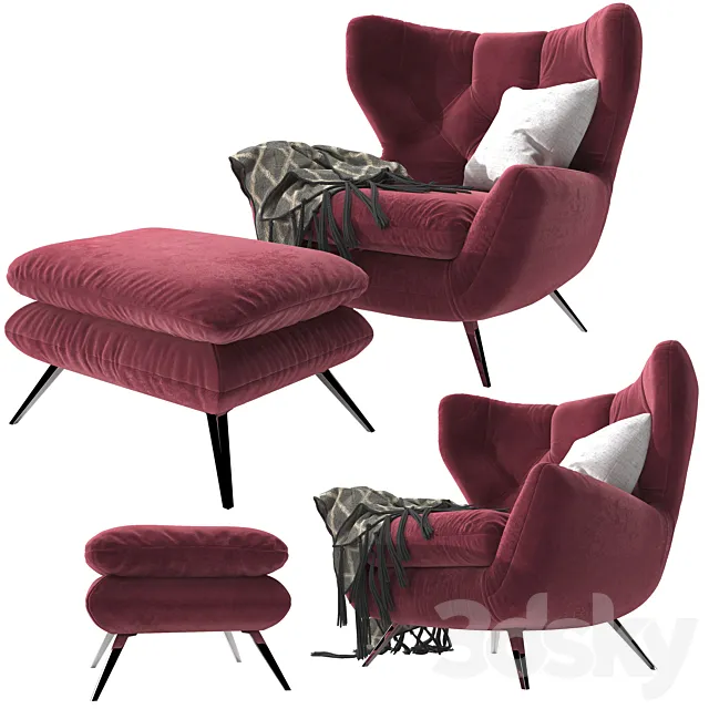 Armchair sixty 3D Model Armchair sixty 3D Model